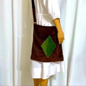 Handmade Corduroy Velvet & Cotton 60’s 70’s Inspired Bag Adjustable Crossbody